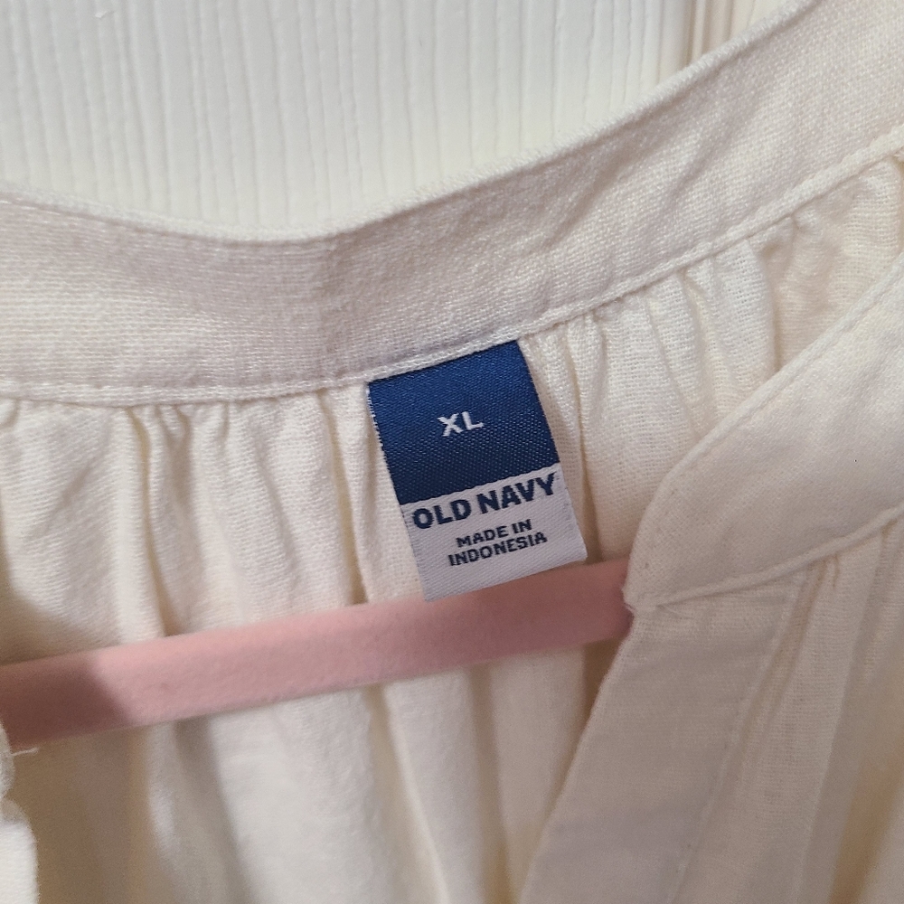 NWT Old Navy Split-Neck Linen-Blend Midi Dress,  - Picture 4 of 8